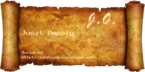 Juszt Ompoly névjegykártya